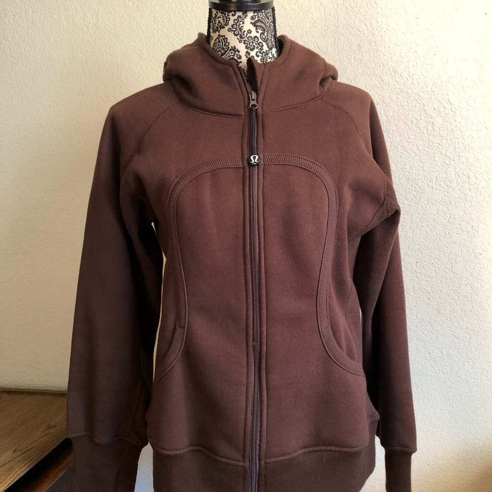 Lululemon Cotton Fleece Scuba Brown Jacket Size 10